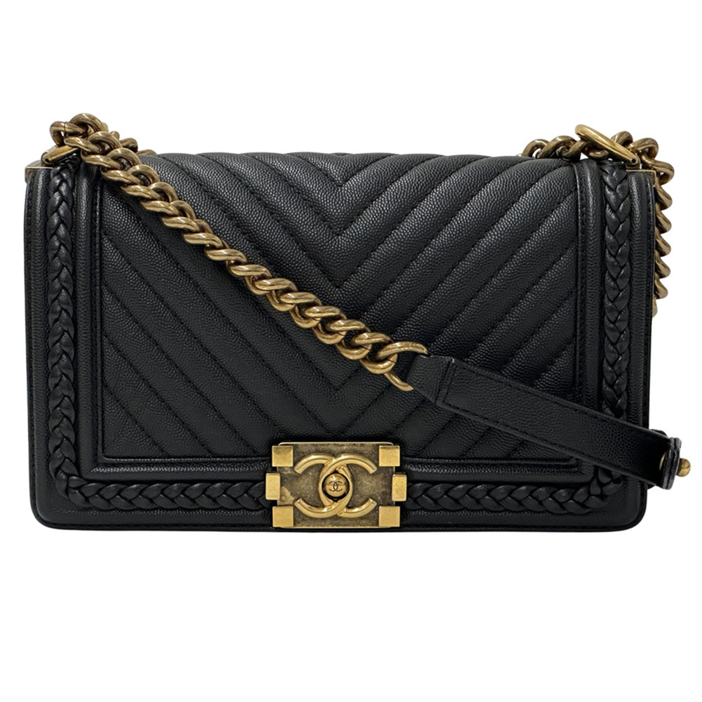 Chanel Boy V-stitch handbag for women, brand shoulder bag, soft caviar leathe...